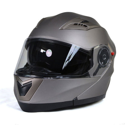 Milwaukee Helmets MPH9808DOT 'Ionized' Silver Advanced Motorcycle Modular Helmet for Men and Women Biker with Drop Down Visor