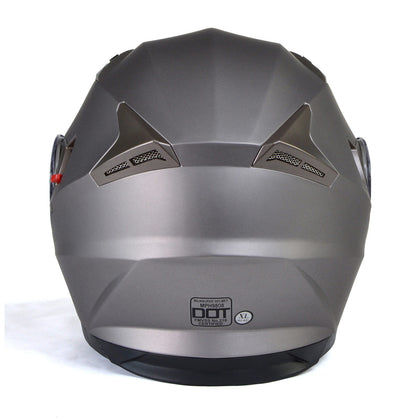 Milwaukee Helmets MPH9808DOT 'Ionized' Silver Advanced Motorcycle Modular Helmet for Men and Women Biker with Drop Down Visor