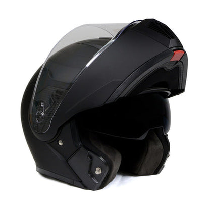 Milwaukee Helmets MPH9812DOT Flat Black 'Menace' Advanced Motorcycle Modular Helmet for Men and Women Biker with Drop Down Visor