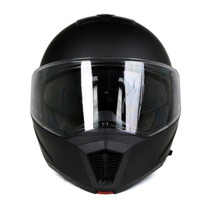 Milwaukee Helmets MPH9812DOT Flat Black 'Menace' Advanced Motorcycle Modular Helmet for Men and Women Biker with Drop Down Visor