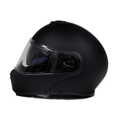 Milwaukee Helmets MPH9812DOT Flat Black 'Menace' Advanced Motorcycle Modular Helmet for Men and Women Biker with Drop Down Visor