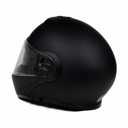 Milwaukee Helmets MPH9812DOT Flat Black 'Menace' Advanced Motorcycle Modular Helmet for Men and Women Biker with Drop Down Visor