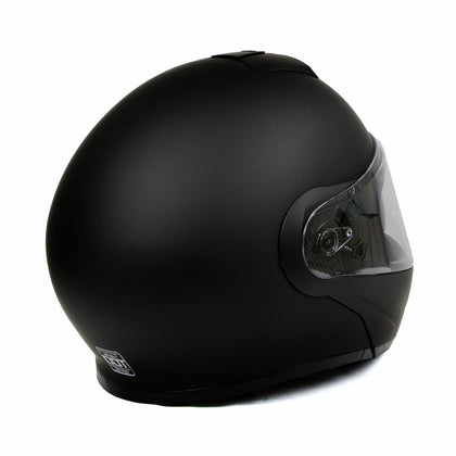 Milwaukee Helmets MPH9812DOT Flat Black 'Menace' Advanced Motorcycle Modular Helmet for Men and Women Biker with Drop Down Visor