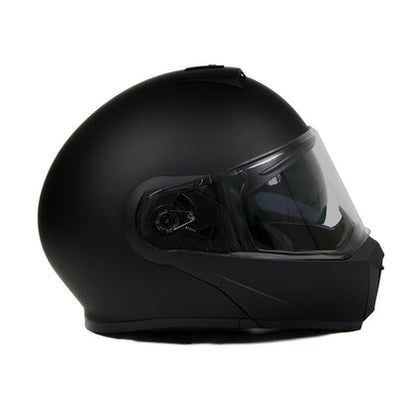 Milwaukee Helmets MPH9812DOT Flat Black 'Menace' Advanced Motorcycle Modular Helmet for Men and Women Biker with Drop Down Visor