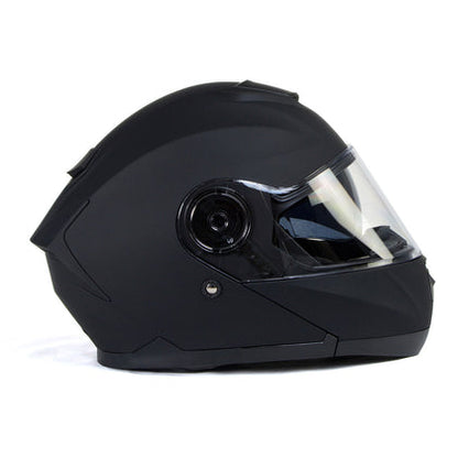 Milwaukee Helmets Breeze Flat Black Advanced Motorcycle Modular Helmet with Drop Down Visor for Men & Women DOT Approved MPH9814DOT