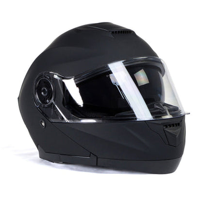 Milwaukee Helmets Breeze Flat Black Advanced Motorcycle Modular Helmet with Drop Down Visor for Men & Women DOT Approved MPH9814DOT