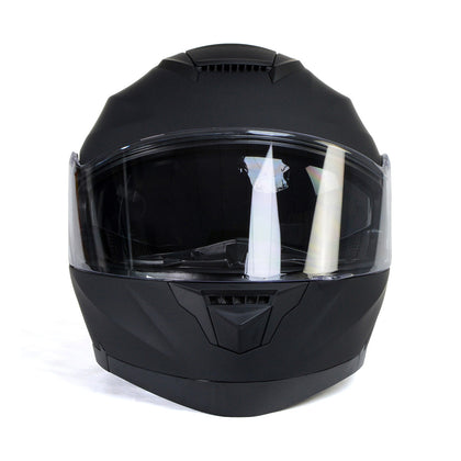 Milwaukee Helmets Breeze Flat Black Advanced Motorcycle Modular Helmet with Drop Down Visor for Men & Women DOT Approved MPH9814DOT