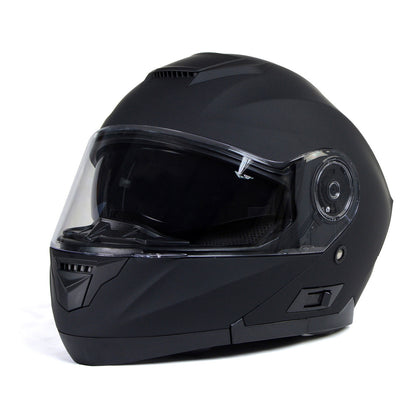 Milwaukee Helmets Breeze Flat Black Advanced Motorcycle Modular Helmet with Drop Down Visor for Men & Women DOT Approved MPH9814DOT