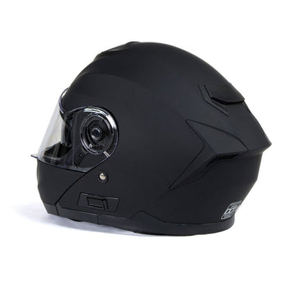 Milwaukee Helmets Breeze Flat Black Advanced Motorcycle Modular Helmet with Drop Down Visor for Men & Women DOT Approved MPH9814DOT