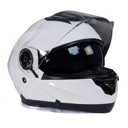 Milwaukee Helmets MPH9816DOT 'Breeze' White Advanced Motorcycle Modular Helmet for Men and Women Biker with Drop Down Visor