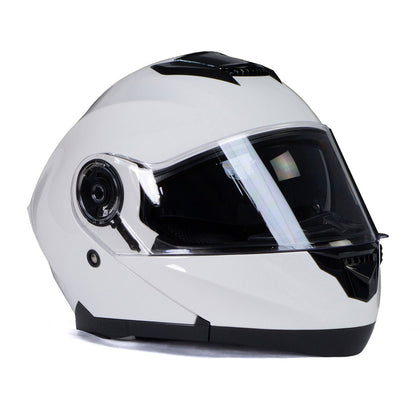 Milwaukee Helmets MPH9816DOT 'Breeze' White Advanced Motorcycle Modular Helmet for Men and Women Biker with Drop Down Visor