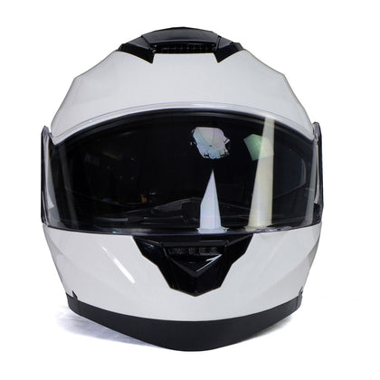 Milwaukee Helmets MPH9816DOT 'Breeze' White Advanced Motorcycle Modular Helmet for Men and Women Biker with Drop Down Visor