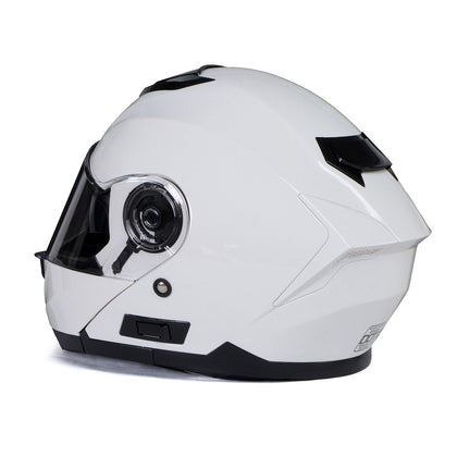 Milwaukee Helmets MPH9816DOT 'Breeze' White Advanced Motorcycle Modular Helmet for Men and Women Biker with Drop Down Visor