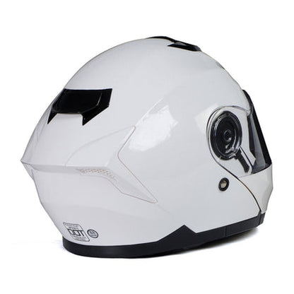 Milwaukee Helmets MPH9816DOT 'Breeze' White Advanced Motorcycle Modular Helmet for Men and Women Biker with Drop Down Visor