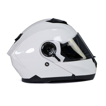 Milwaukee Helmets MPH9816DOT 'Breeze' White Advanced Motorcycle Modular Helmet for Men and Women Biker with Drop Down Visor