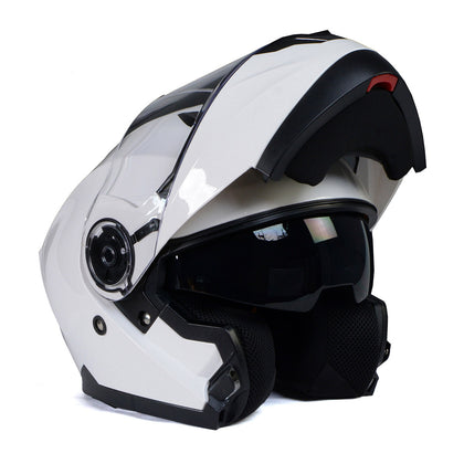 Milwaukee Helmets MPH9816DOT 'Breeze' White Advanced Motorcycle Modular Helmet for Men and Women Biker with Drop Down Visor