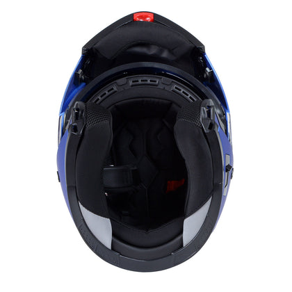 Milwaukee Helmets MPH9818DOT 'Breeze' Blue Advanced Motorcycle Modular Helmet for Men and Women Biker with Drop Down Visor