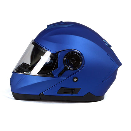 Milwaukee Helmets MPH9818DOT 'Breeze' Blue Advanced Motorcycle Modular Helmet for Men and Women Biker with Drop Down Visor