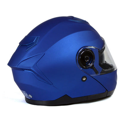 Milwaukee Helmets MPH9818DOT 'Breeze' Blue Advanced Motorcycle Modular Helmet for Men and Women Biker with Drop Down Visor