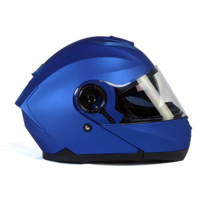 Milwaukee Helmets MPH9818DOT 'Breeze' Blue Advanced Motorcycle Modular Helmet for Men and Women Biker with Drop Down Visor